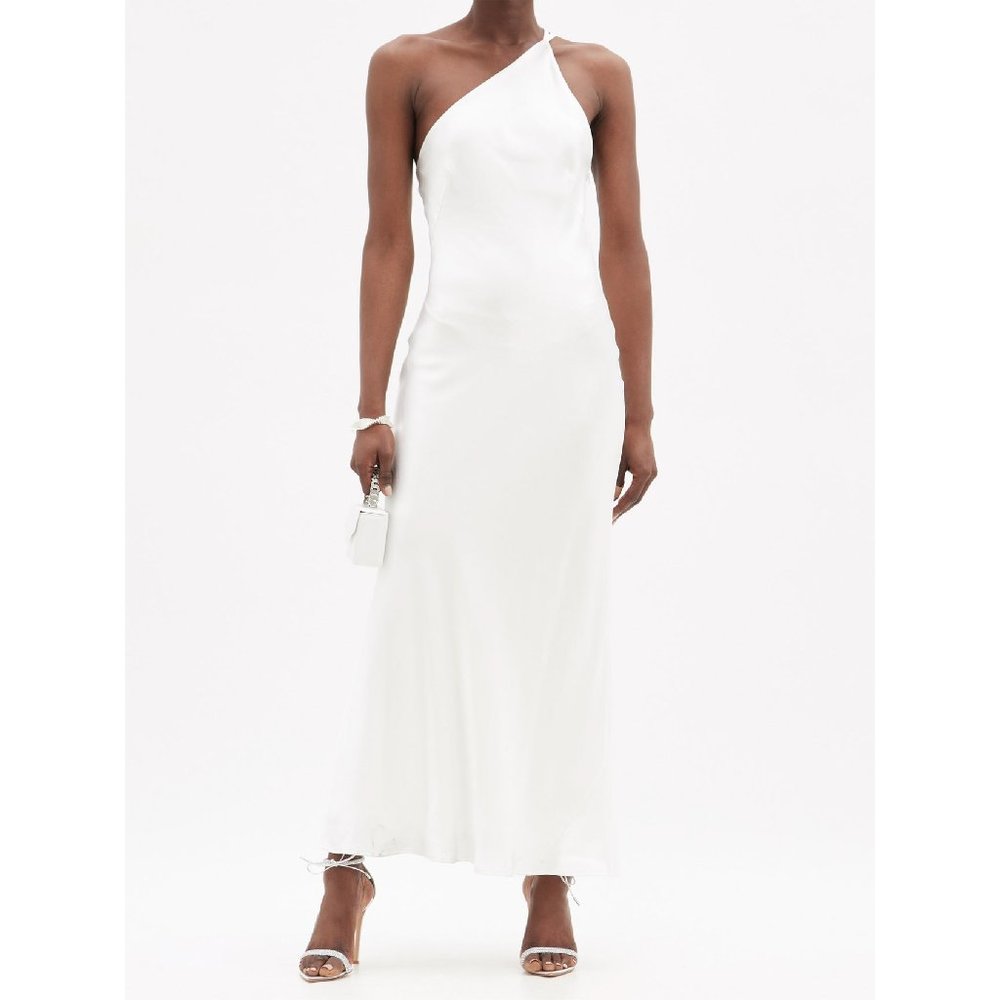 Galvan London - Ibiza one-shoulder silk-satin midi dress